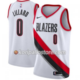 Portland Trail Blazers Damian Lillard 0 Nike 2017-18 Valkoinen Miesten Pelipaidat Swingman 